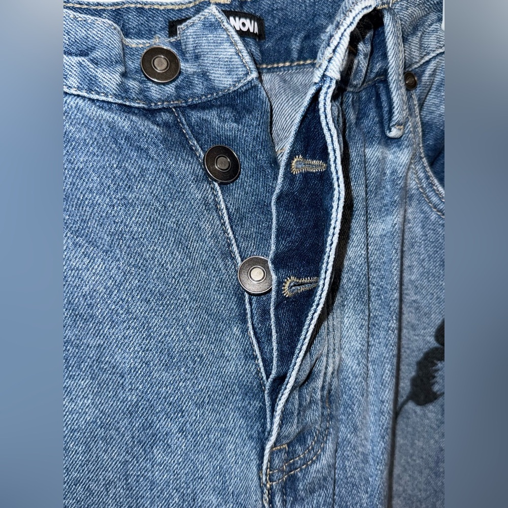 Breathtaking Butterflies Non Stretch Jeans - Medium Blue Wash - Picture 3 of 9